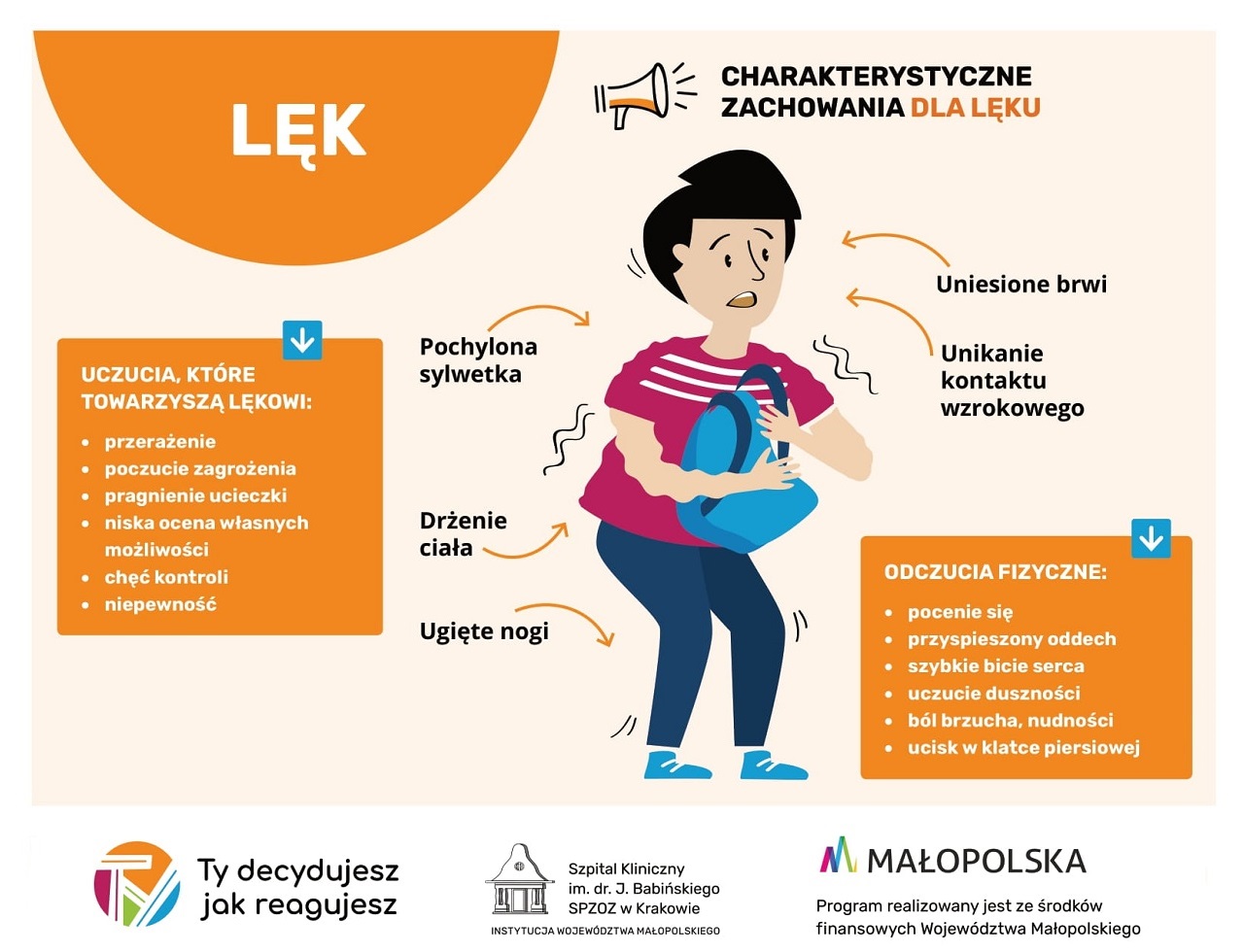 Lęk powoduje uczucie napięcia, zdenerwowanie, niezdolność do zrelaksowania się. Może zaburzać naszą ocenę rzeczywistości i „naprowadzać” nas na sygnały zwiastujące zagrożenie