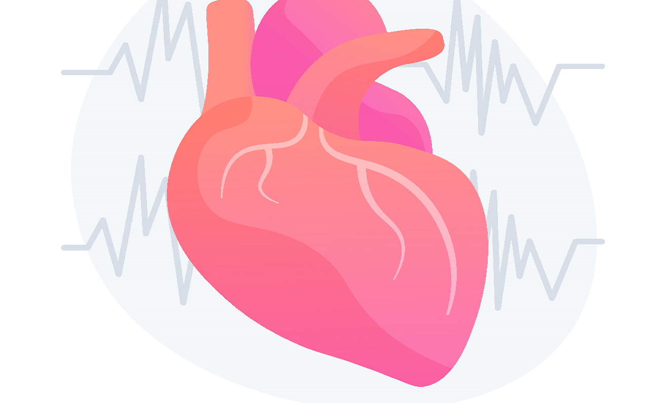 Obrazek serca na tle EKG
