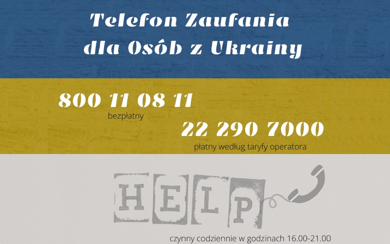 Telefon Zaufania dla osób z Ukrainy 800 11 08 11