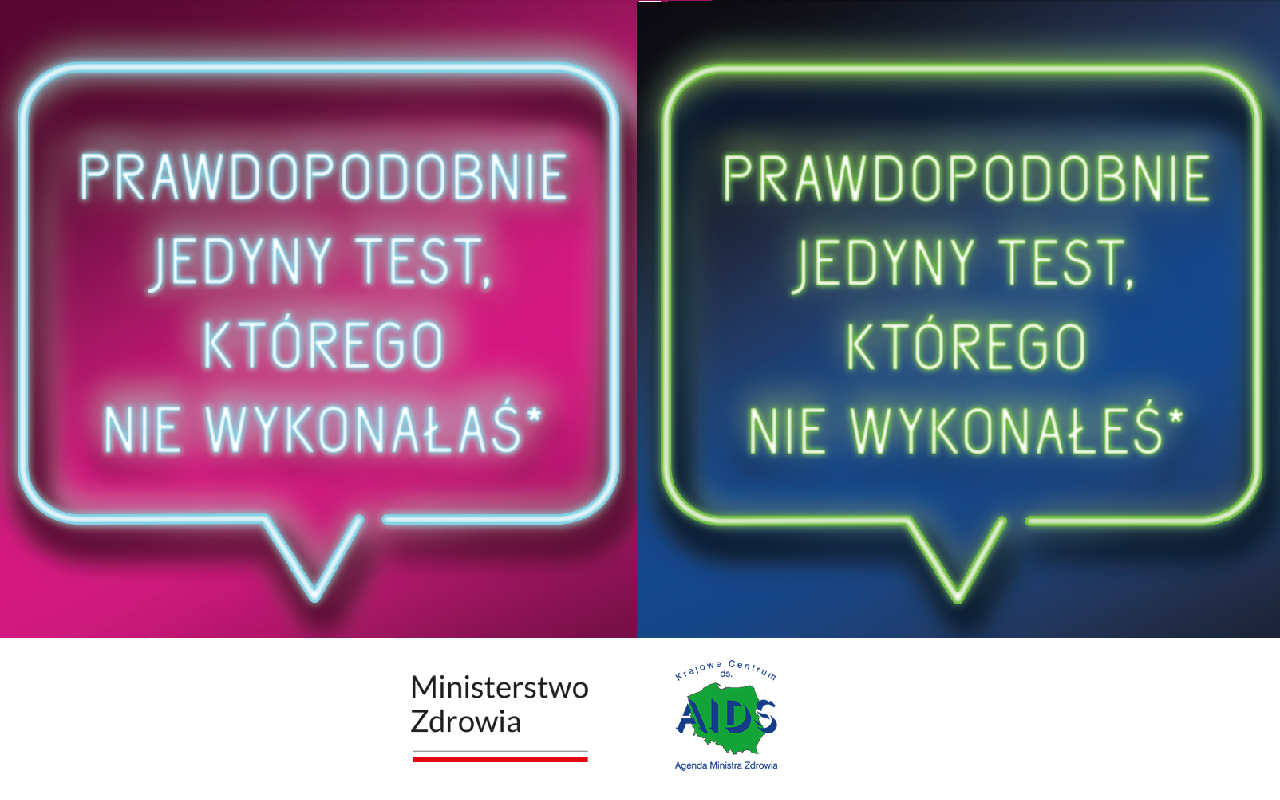 Grafika promująca kampanię dotyczącą testowania w kierunku wirusa HIV