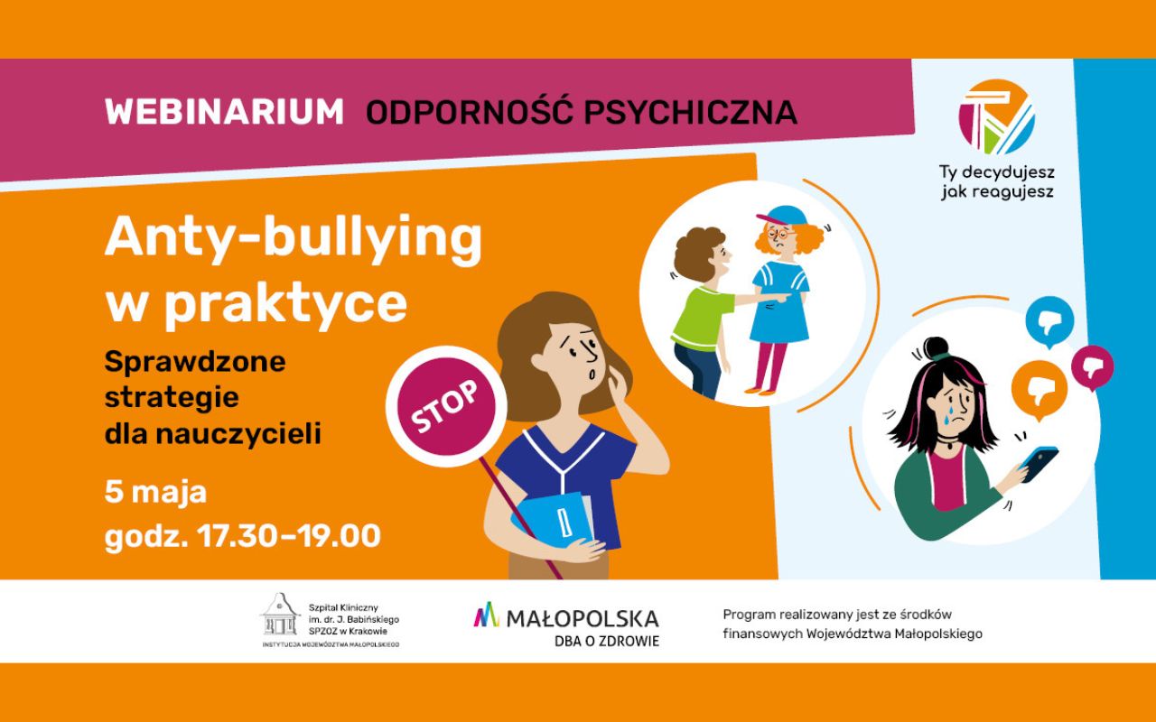Darmowe webinarium online skierowane do nauczycieli na temat przemocy rówieśniczej oraz sposobów rozwiązywania konfliktów rozpocznie się 5 maja 2026 roku o godzinie 17:30